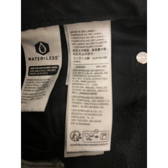 Levi's Superlow Jeans 28x32 Black Wash Straight Wide Leg Baggy '90s Grunge Y2K - Picture 8 of 9